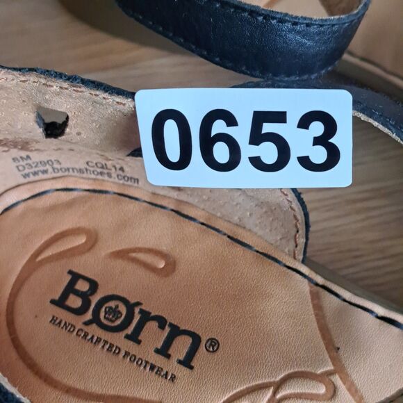 Born Janya Sandals Women's 8 Black Leather Comfort Ankle Buckle Strap Mary Jane - Picture 11 of 11